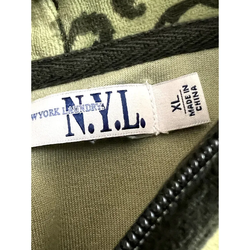 N>Y>L XL green velour track suit jacket wih zip front,pocke - Image 4