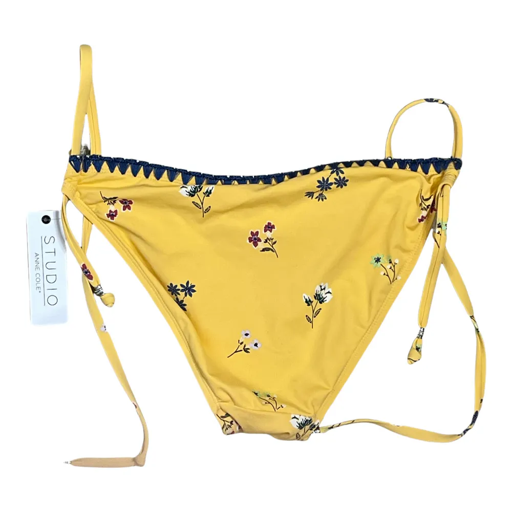 Anne Cole Studio Womens Swimwear Bikini Bottom Size XS Small Yellow With Flowers - Image 4