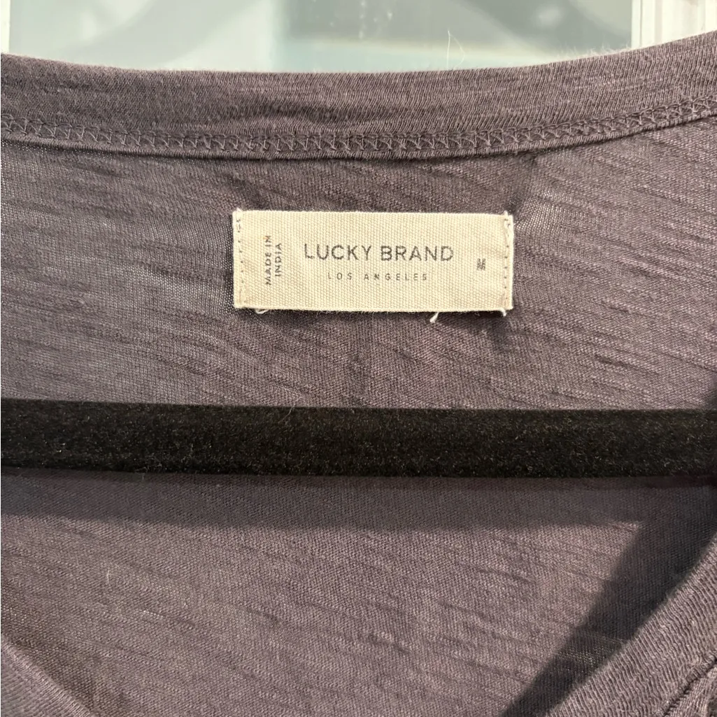 Lucky Brand Gray V-Neck Long Sleeve‎ Tee - Image 3