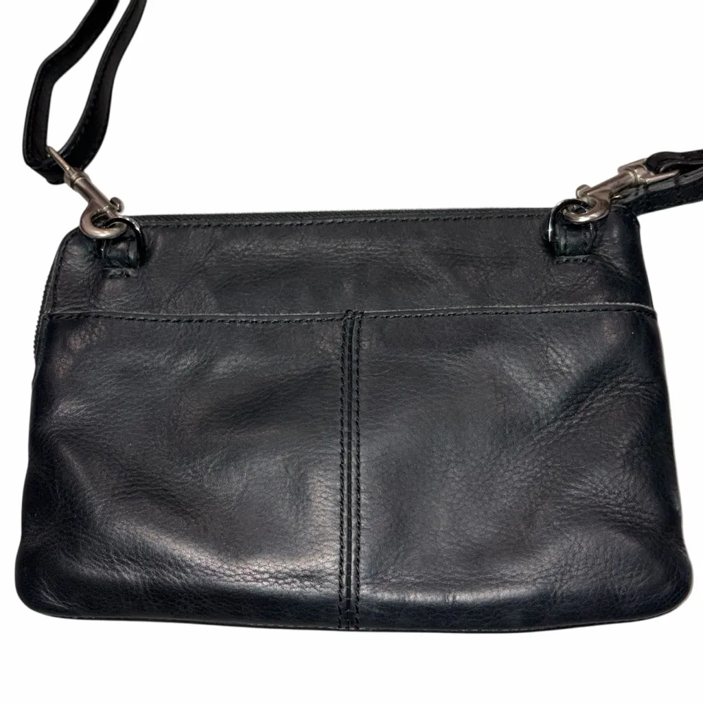 Hammitt Black & Gunmetal Leather Nash Small Crossbody Purse Bag Shoulder Bag - Image 3