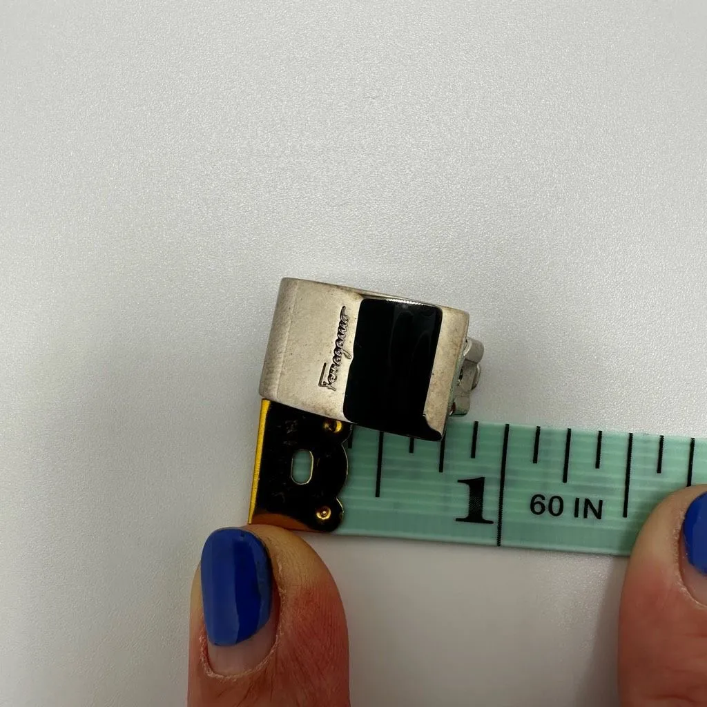 Salvatore‎ Ferragamo Silver Tone Clip On Earrings - Image 4