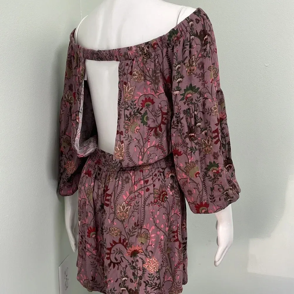 Free People Pretty And Free Romper in mauve color combo size large - Image 9