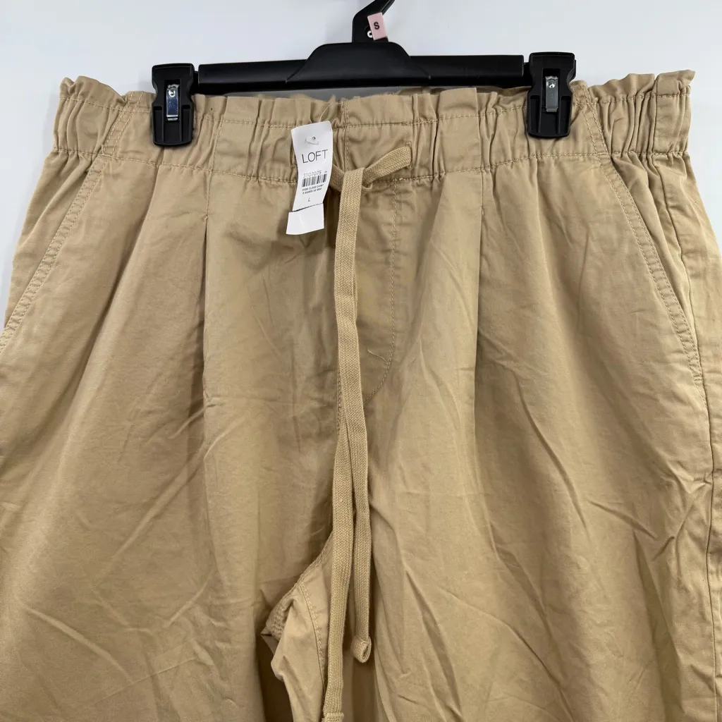 LOFT Khaki Poplin Jogger Pant NWT Size L - Image 2