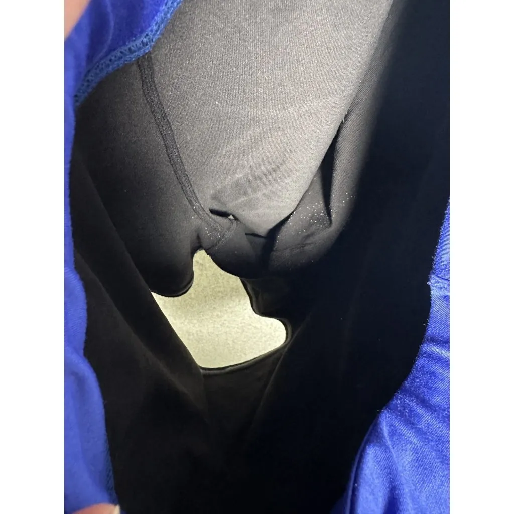 Athleta Medium Womens Running Shorts Biker Blue Black Gym Elastic Pull On - Image 13