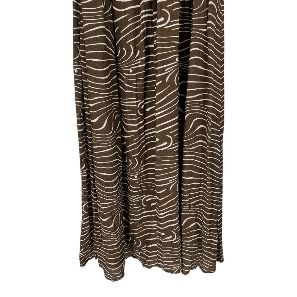 Charlie Holiday Lola Midi Dress in Retro Zebra size 4 Puff Sleeve Smocked Brown - Image 7