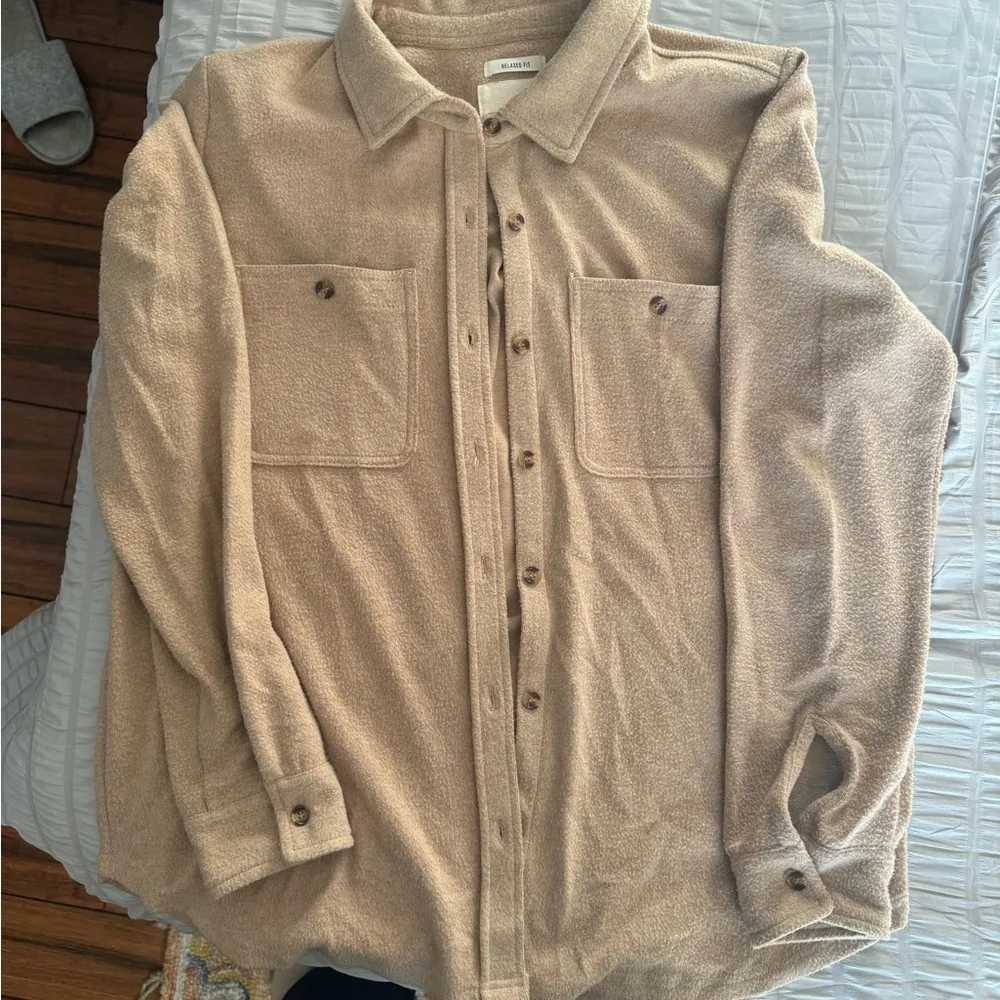 THREAD & SUPPLY button down tan soft Size M - Image 5