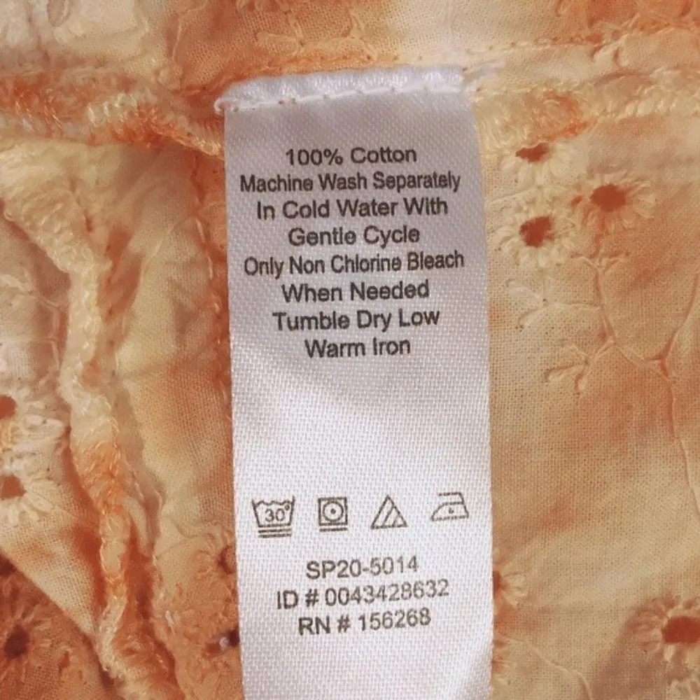 Broadway38 Peplum Top Cotton Perforated Tie Dye Square Neck Size S NWT - Image 10