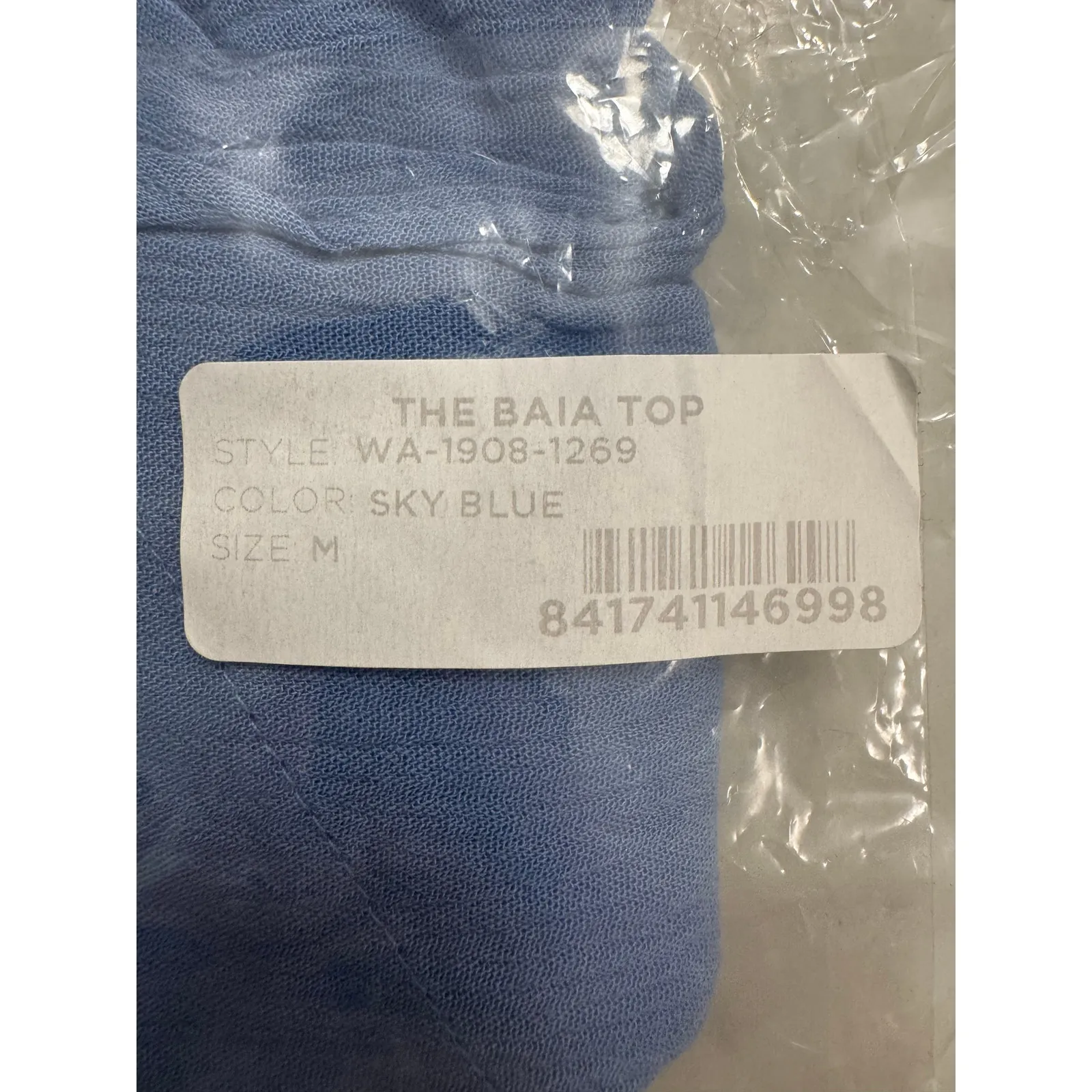 STAUD x Solid & Striped NWT Sky Blue Gauze Baia Tube Tie Front Wrap Top Medium - Image 3