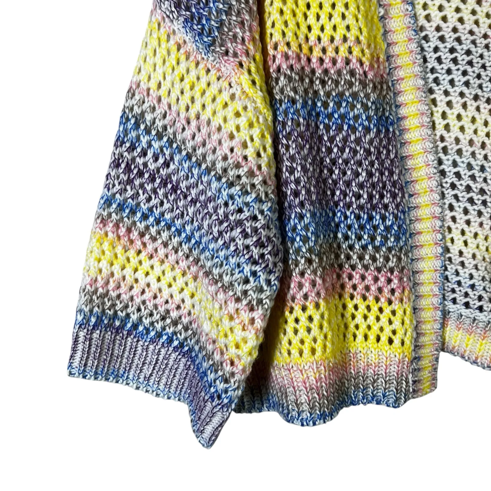 NWT 143 Story Chunky Knit Stripe Cardigan Womens S Multicolor Oversized Beachy - Image 4