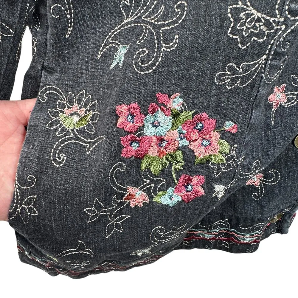 Denim & Co Large Jean Jacket Button - Image 4