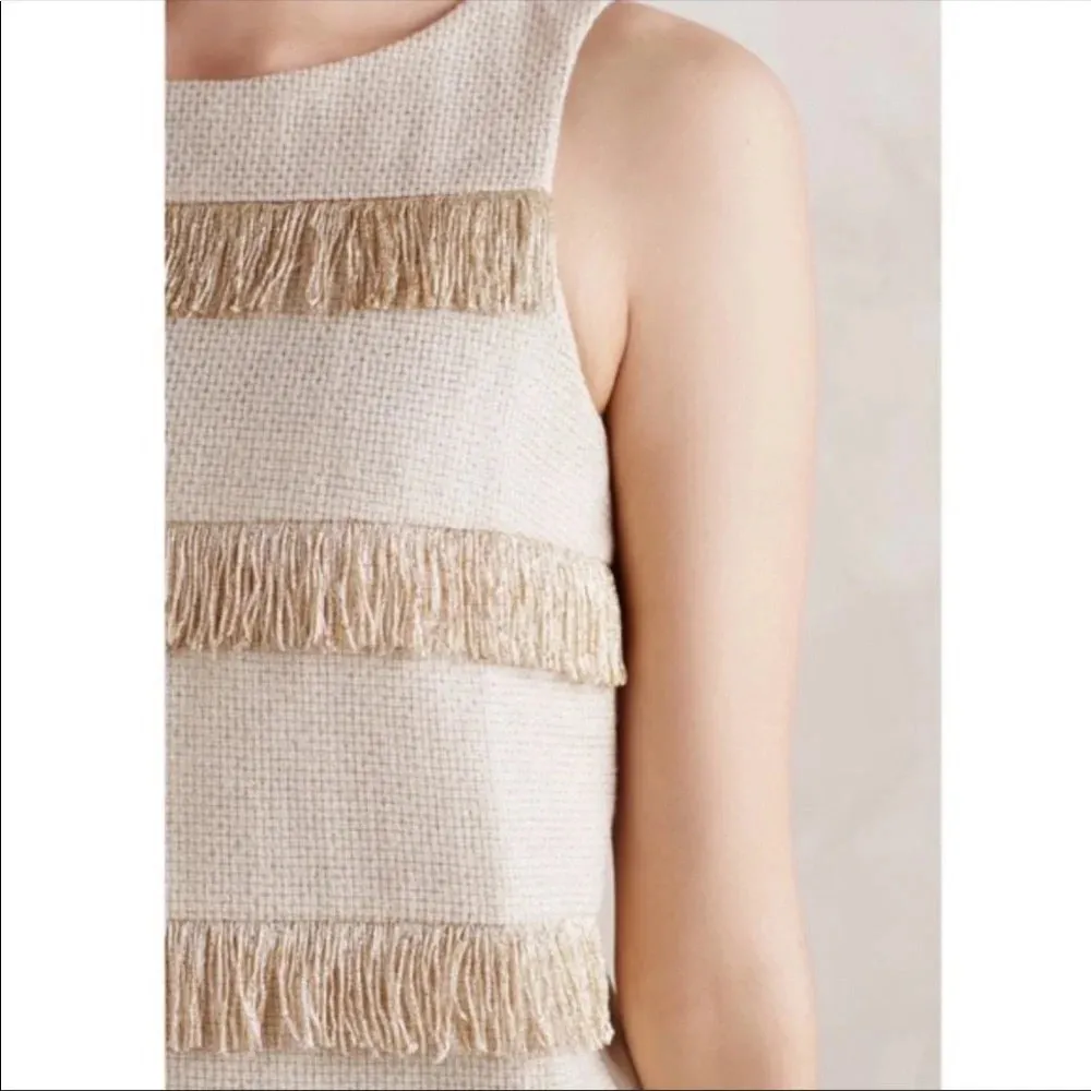 ANTHROPOLOGIE Sunday in Brooklyn Gold Stripe Fringe Top - Image 3