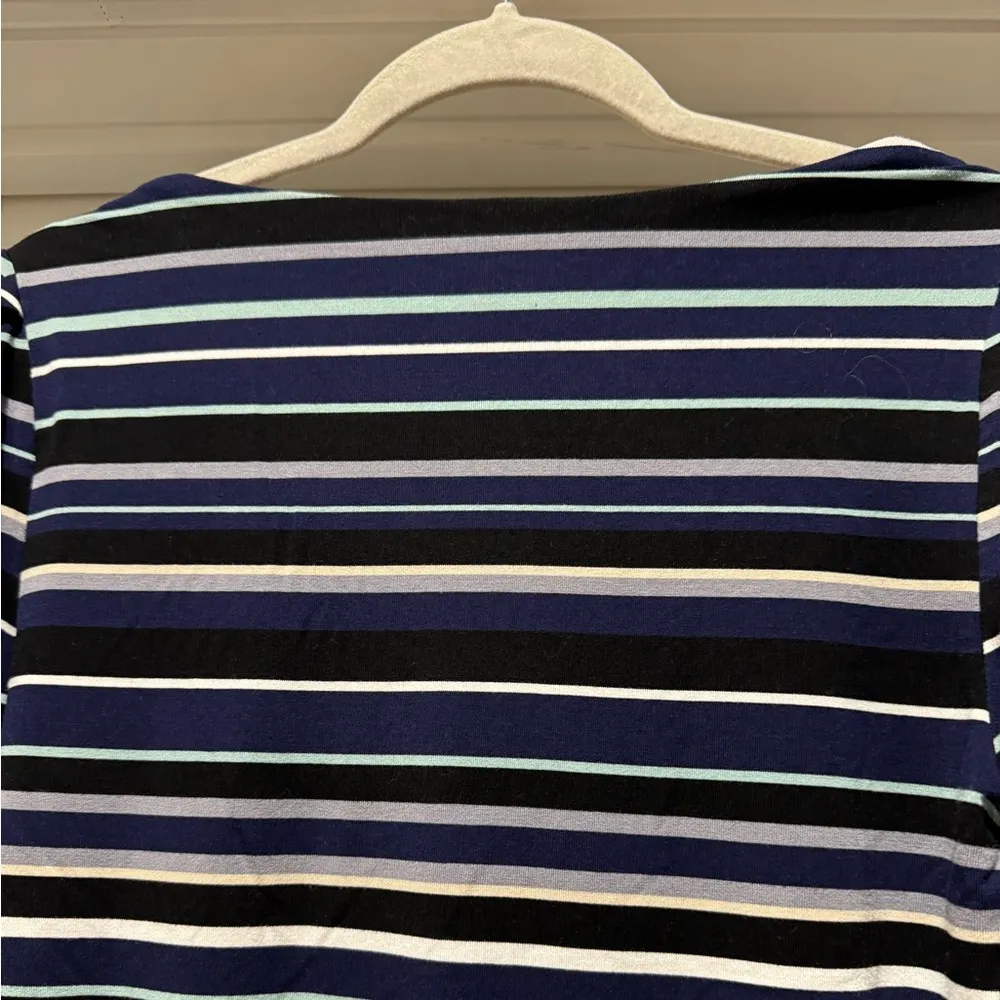 White House Black Market Striped Blue and Black Women's Top Size S Career Office - Image 6