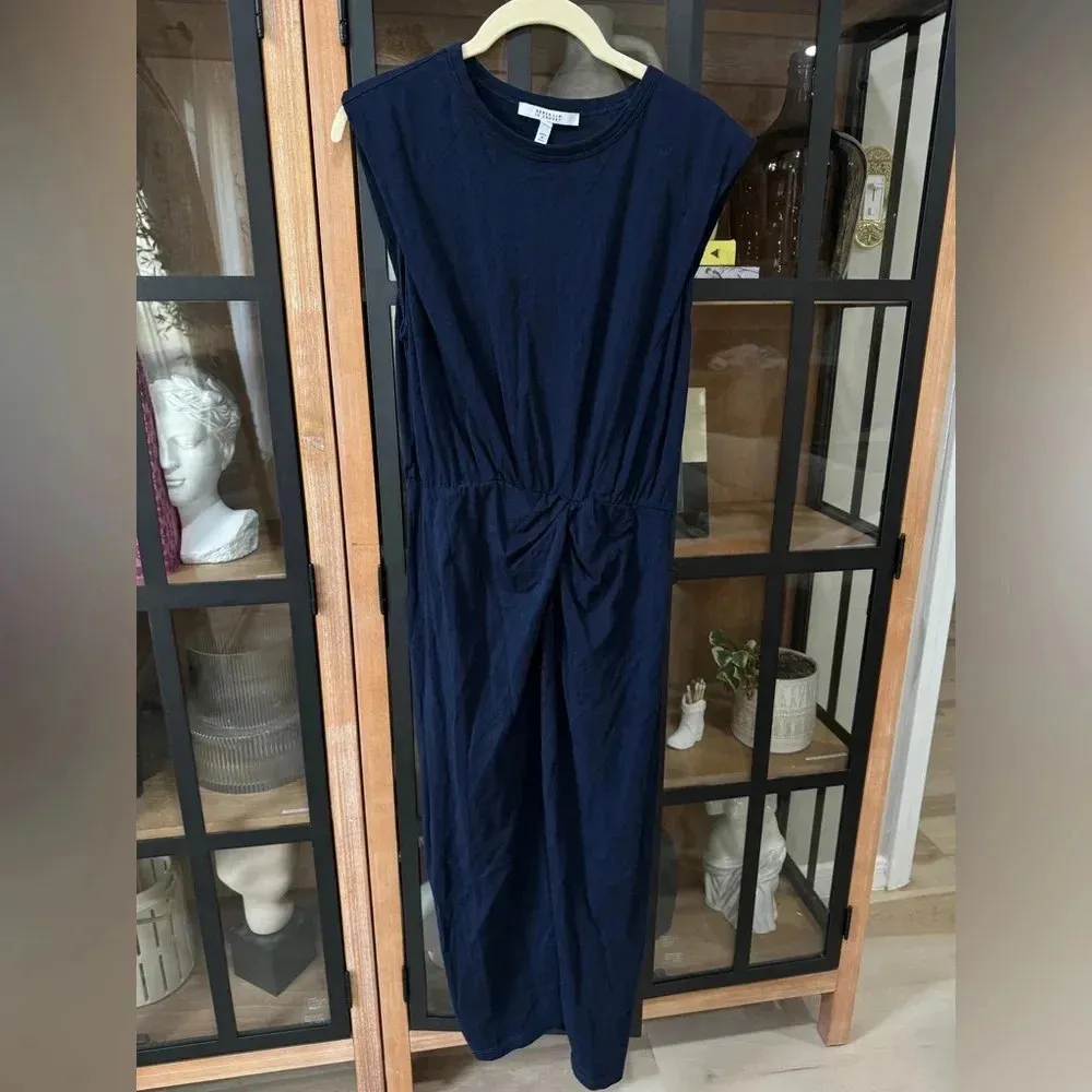 Derek Lam 10 Crosby navy Landry Twist-Front Jersey midi Dress sleeveless knot - Image 6