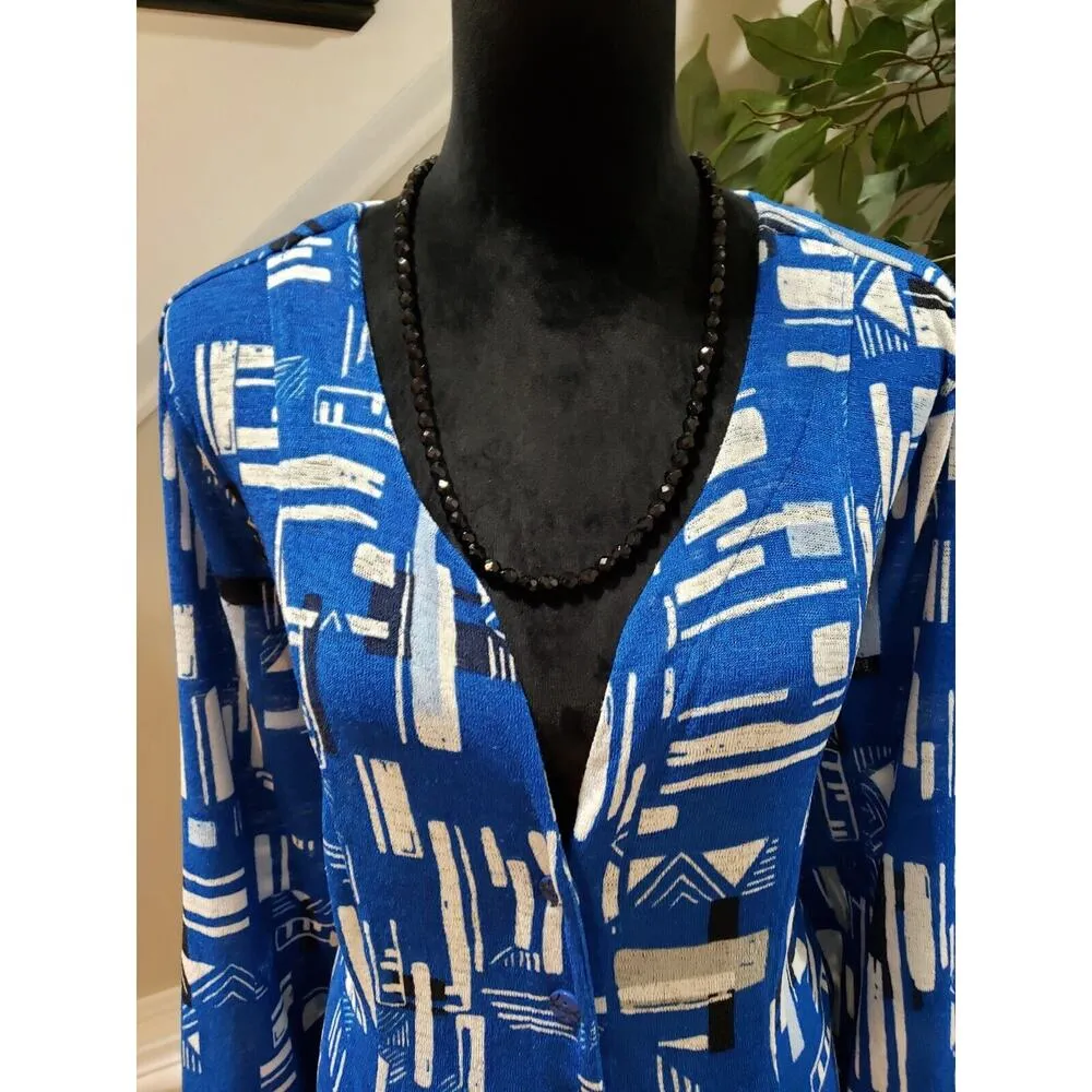 Zim & Zoe Womens Blue White Polyester V - Image 2