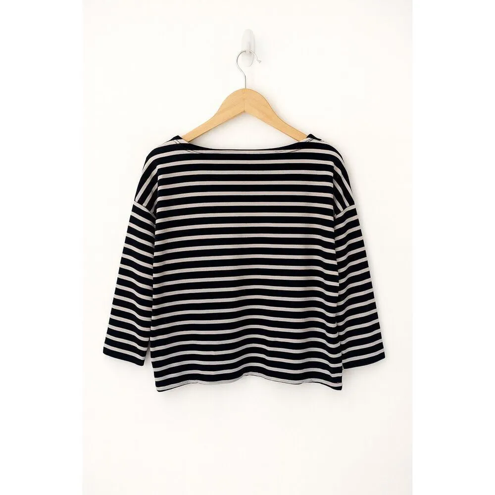 Kate Spade Classic Black & White Stripe Top – Large - Image 3