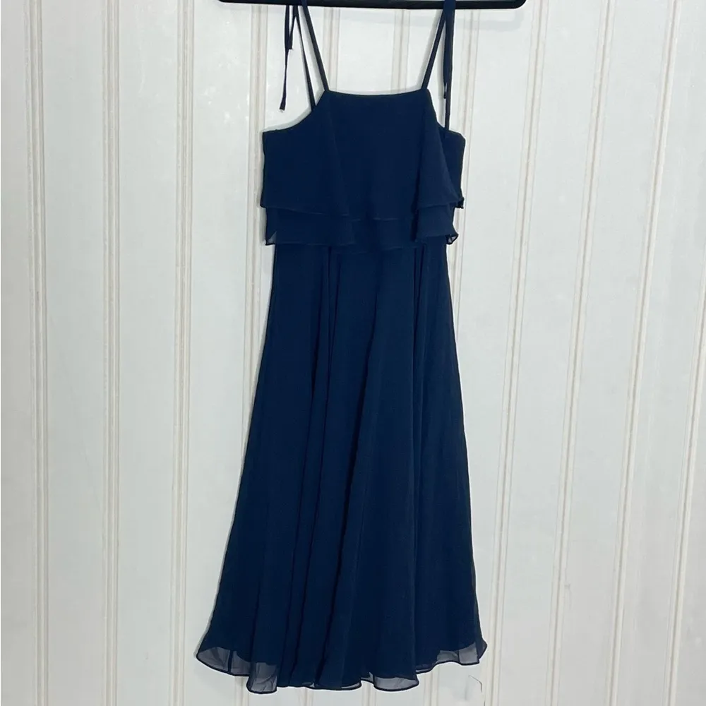 Jenny Yoo Blue Tie Strap Short Dress 817 - Image 7