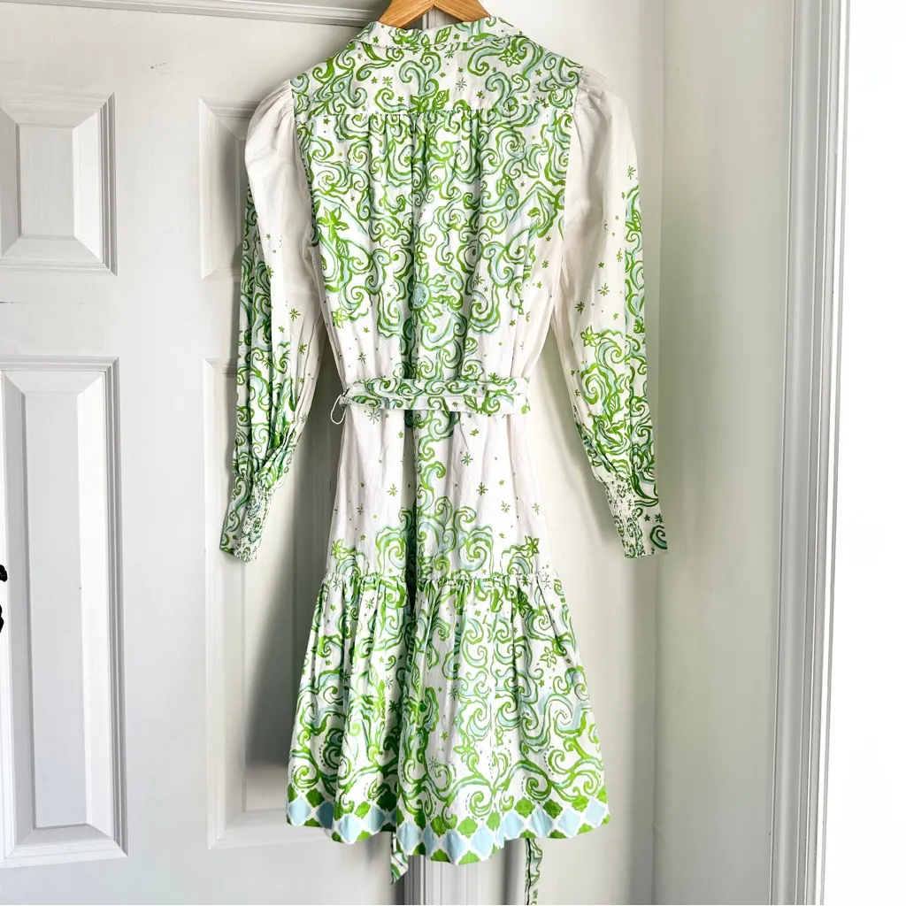 Lilly Pulitzer Drena Long Sleeve Belted Shirt Dress in Resort White Sol Mates - Image 6