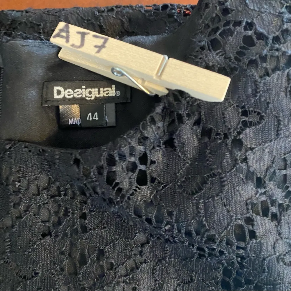 Desigual Dress Floral Embroidered Lace Bell Sleeve Black Size 44 Large cyberpunk - Image 11