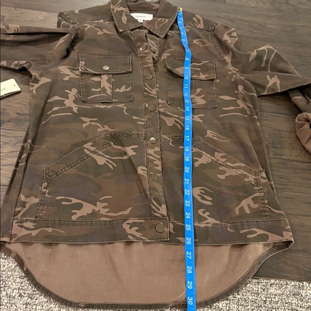 New With Tags Evereve Level99 Gina Utility Shacket Sz M Brown Size M - Image 13