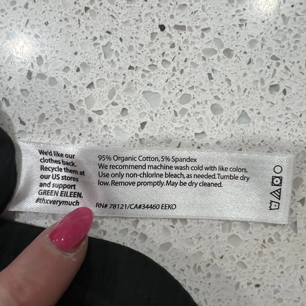 Eileen Fisher Size L Pants Slim Knit Crop Pants Black Stretch Side Zip Capsule - Image 9