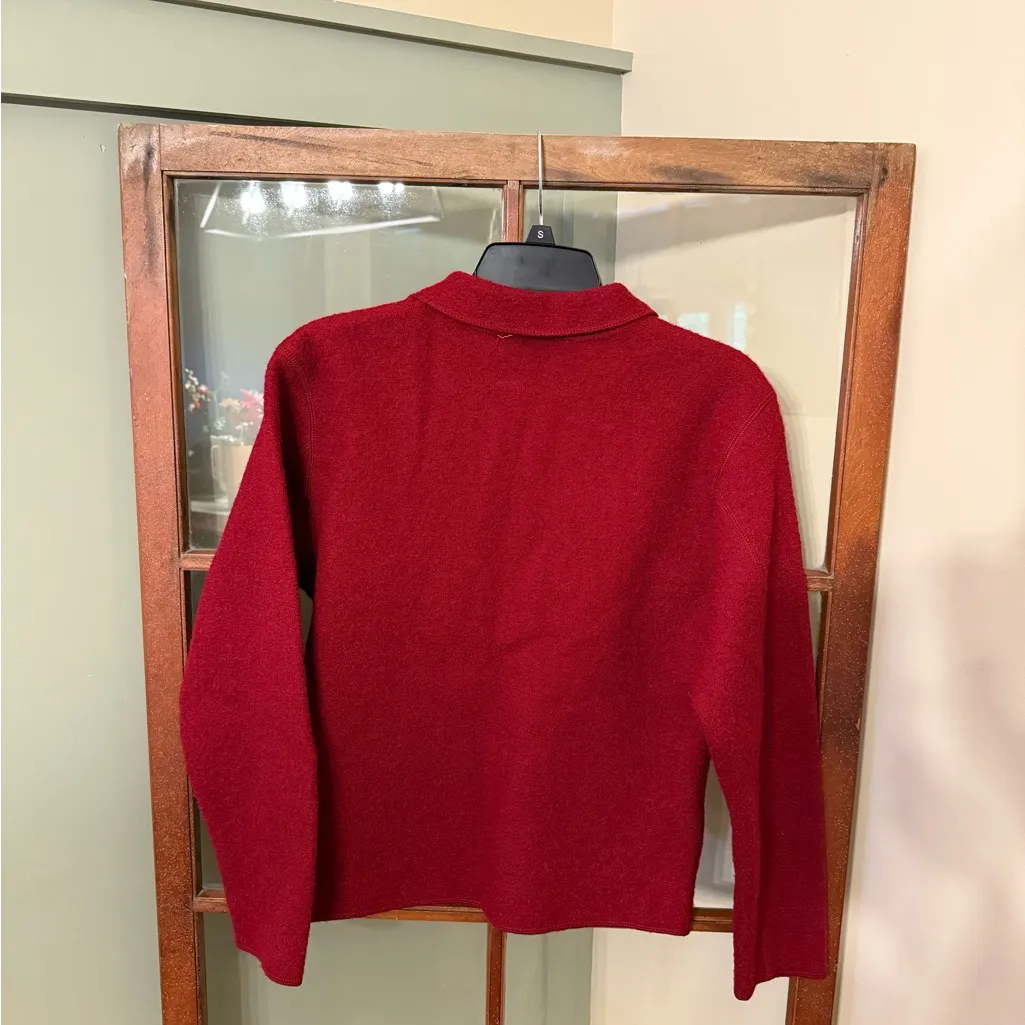 Vintage Classic Ruby Red 100% Wool Jacket - Image 2