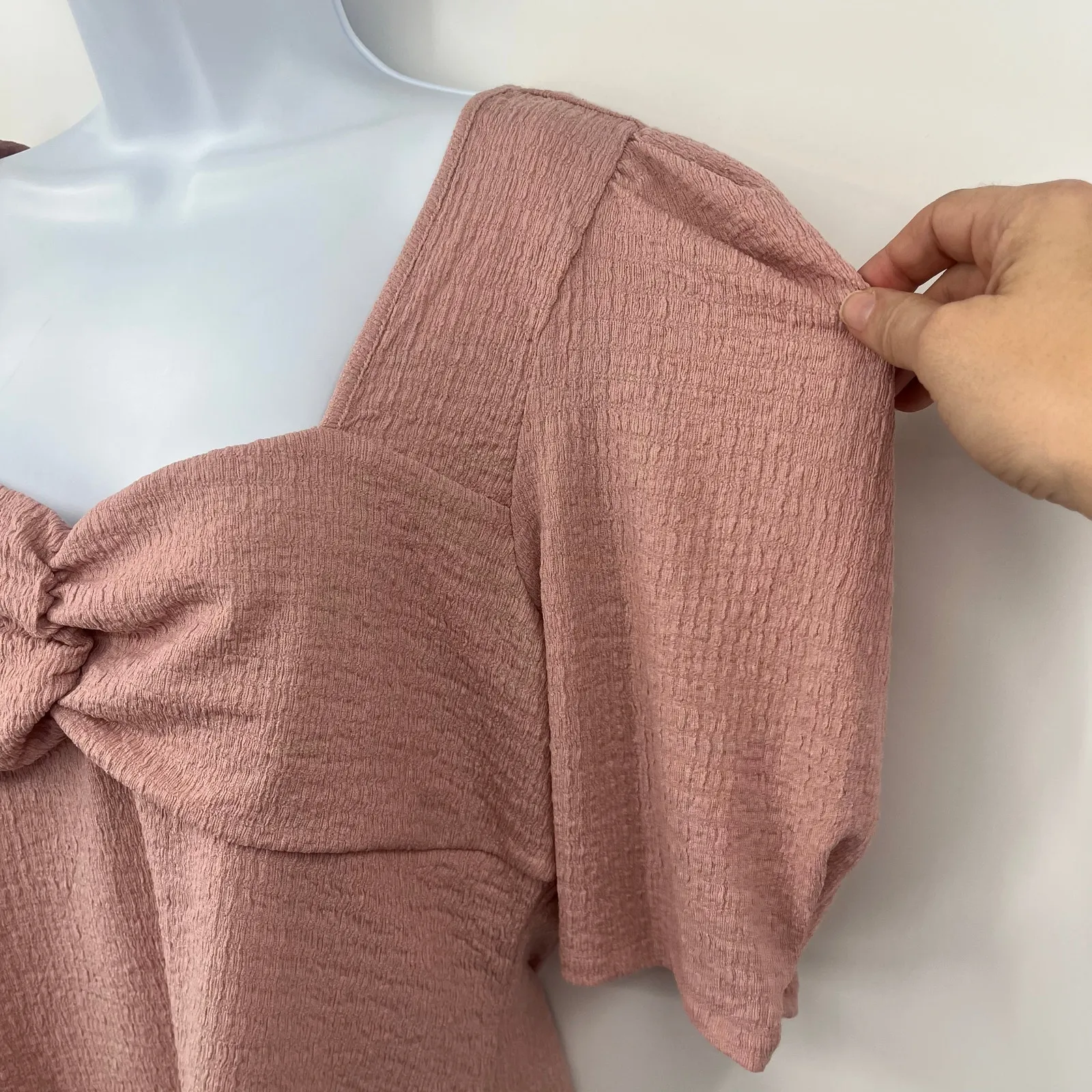 Marc New York Babydoll Womens Top Sz L Gauzy Puff Sleeve Coquette Y2K Cottage - Image 3