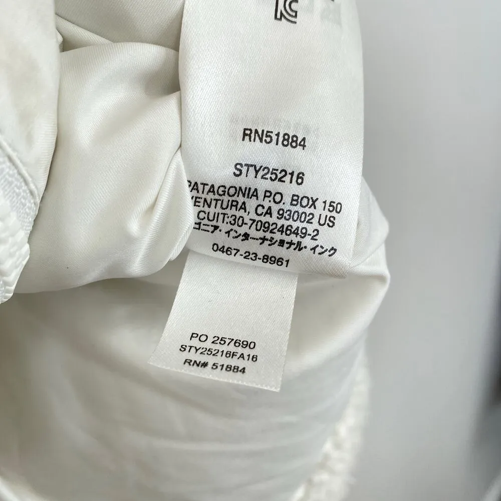 PATAGONIA Women's Los Gatos Vest White Fleece Winter Size Small Pockets - Image 8