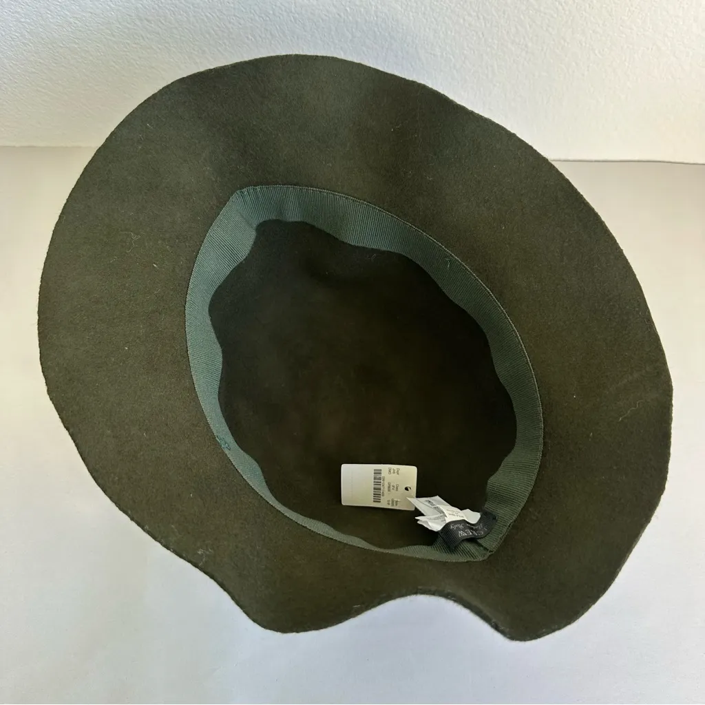 J. Crew Olive Green Felt Wool Hat NWT - Image 6