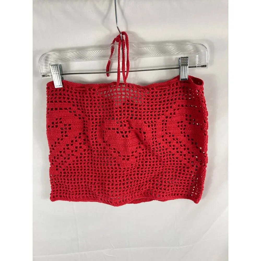 NWT MEMORIAL DAY Heart Crochet Mini skirt in Red Size 1 / XS - Image 4