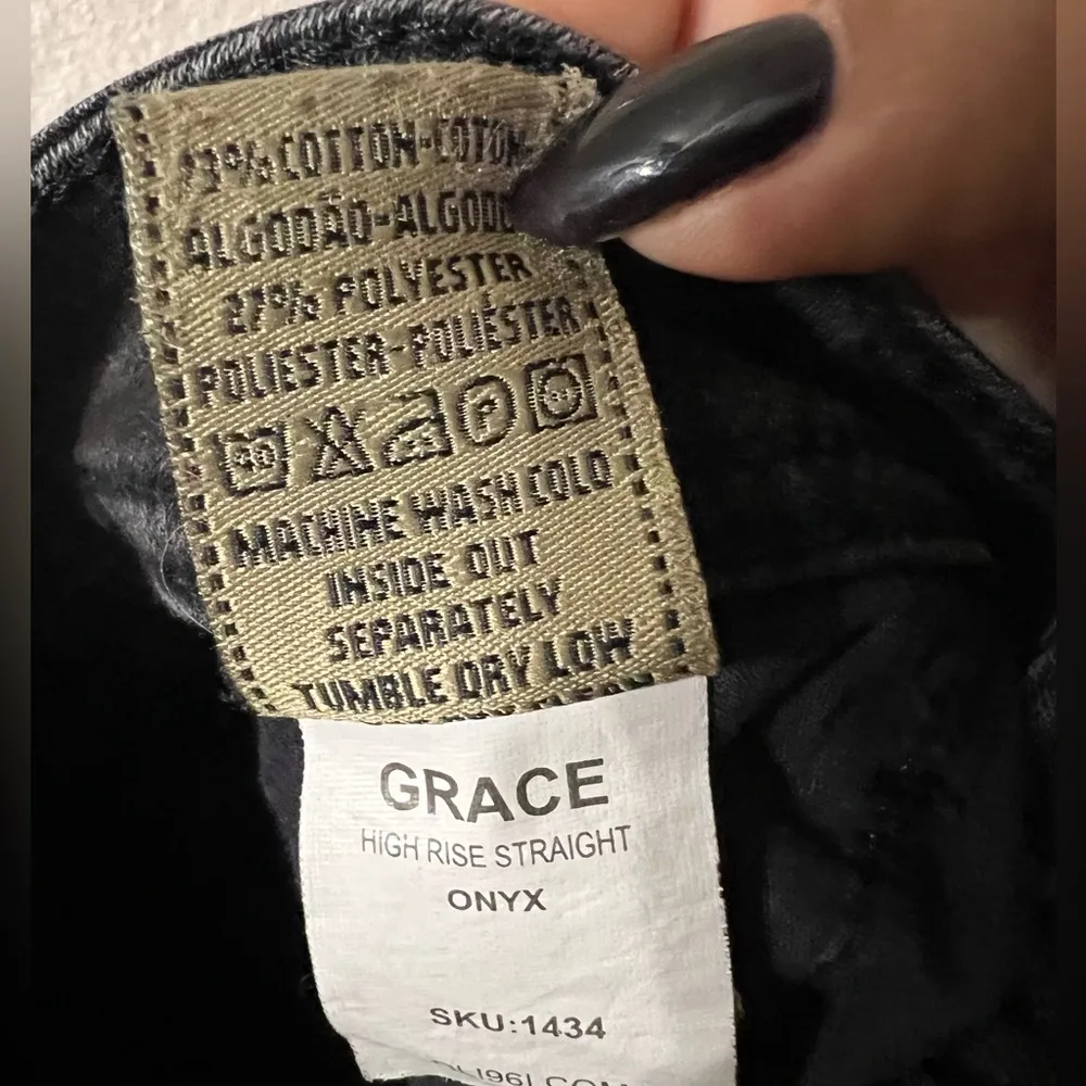 DL1961 Grace High Rise Straight Leg Jeans black wash Sz 27 - Image 8