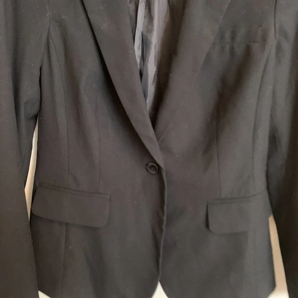 INC Womens Size 4 Black Jacket Blazer International Concepts One Button Lined - Image 3