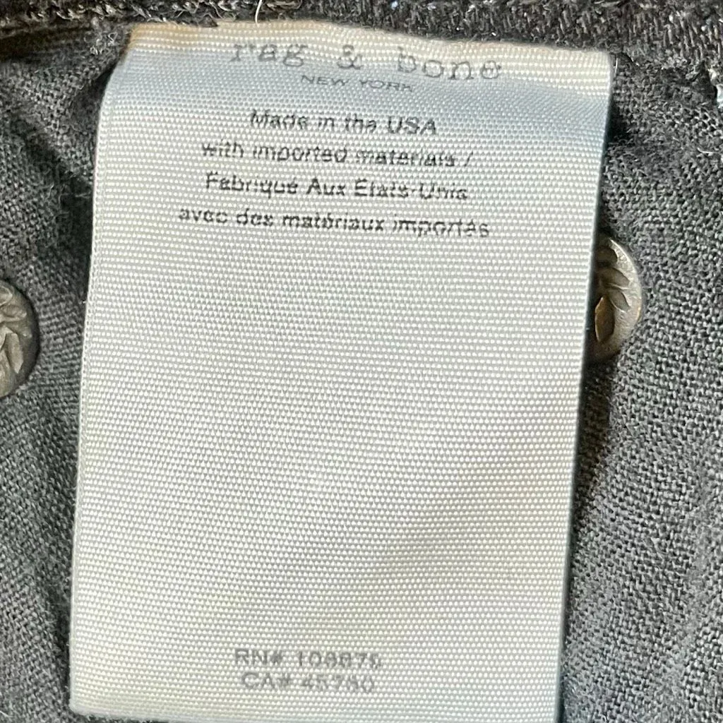 Rag & Bone Dre Low-Rise Ankle Slim Boyfriend Jeans in Stone Black 27 - Image 8