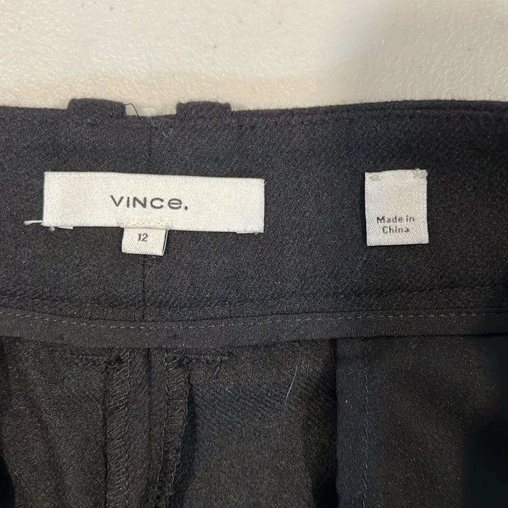 Vince Black Wool Blend Cropped Wide Leg Pants Size 12 EUC - Image 7