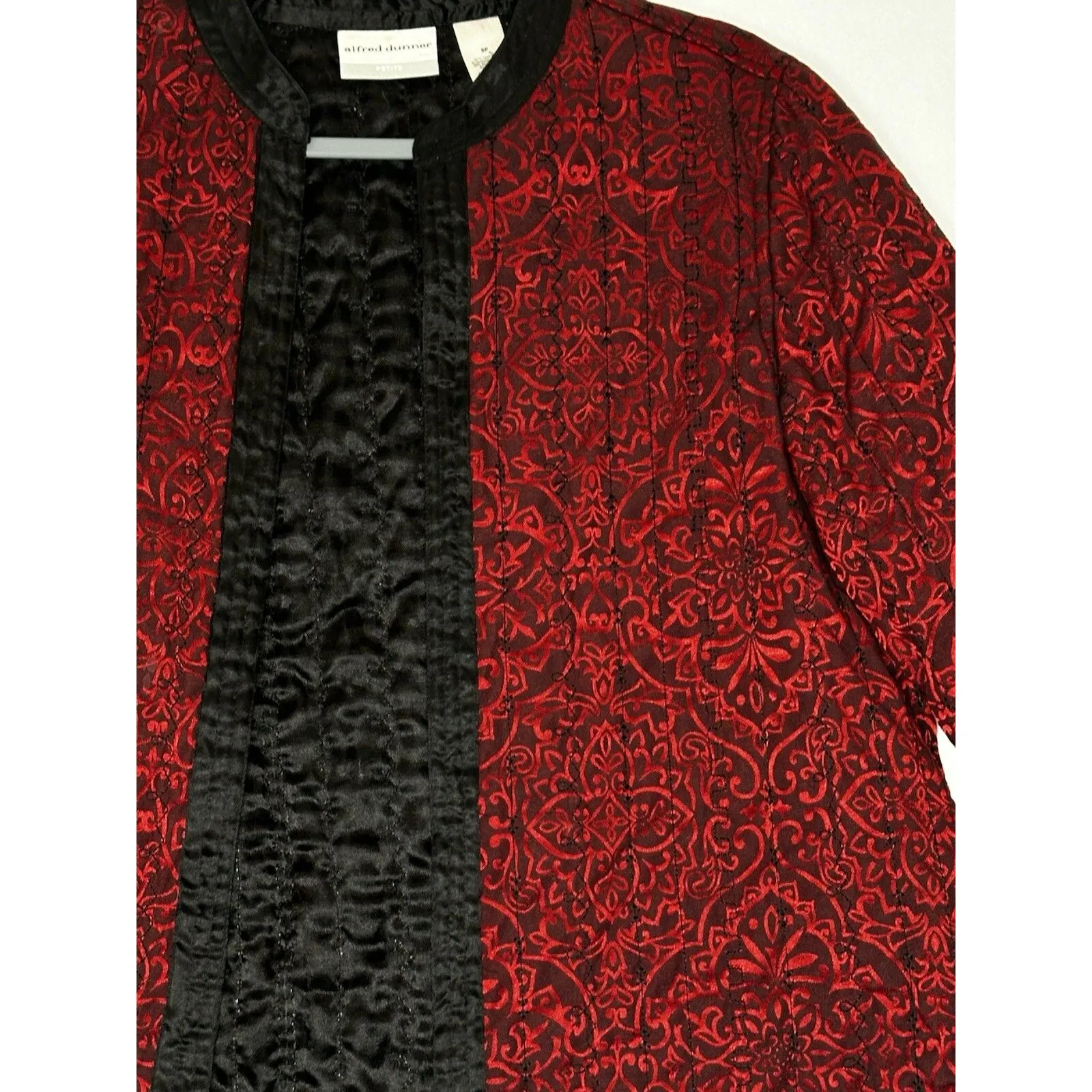 Alfred Dunner  Jacket Women's Quilted Boho Grunge Black Dark‎ Goth Vampire - Image 3