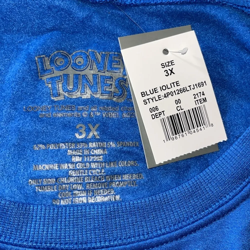 Looney Tunes NWT Size 3X Blue - That’s all Folks! Crew Neck Sweatshirt Top - Image 4