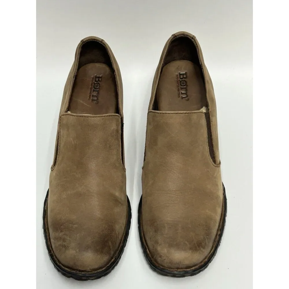 Born Leather Shoes Women's 8.5 EU40 brown boho closed toe heel clog W81296 EUC - Image 3