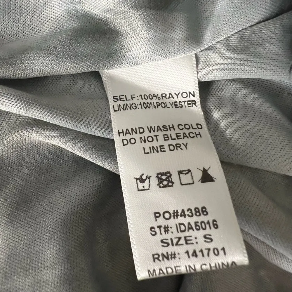 washed grey lace long sleeve Victorian witchy elf goth midi dress S - Image 6