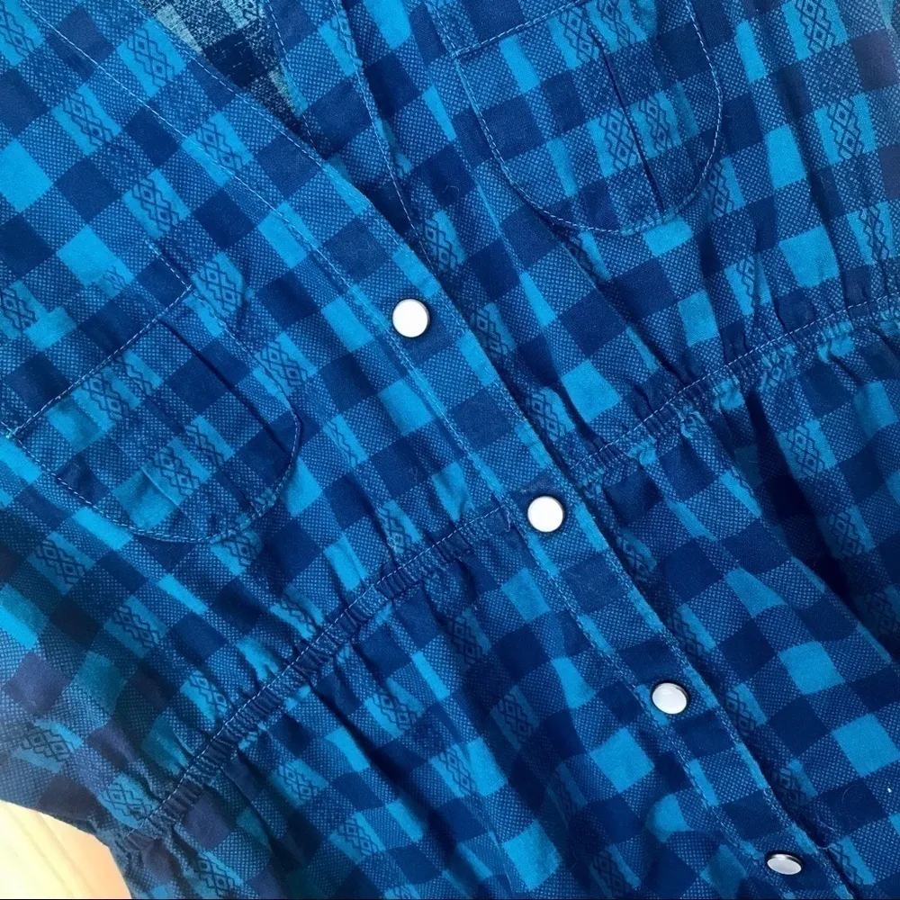 Vintage l.e.i. sleeveless plaid babydoll tunic top vest size large - Image 5