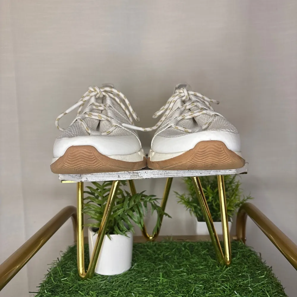 Madewell MWL unisex White and Brown Knit Sneakers Womens 10M Men’s 8.5M - Image 5