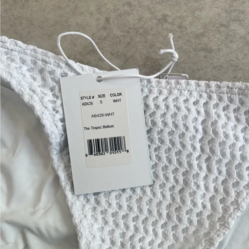 NWT Demi Moore Andie Swim White Crochet Tropez Bottom Small Midrise Classic Fit - Image 6