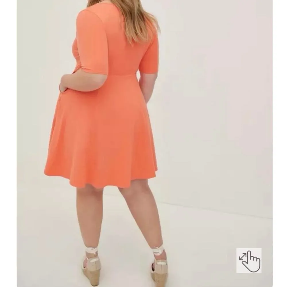 Torrid Foxy Skater Mini Dress 1X Women’s Living Coral - Image 5