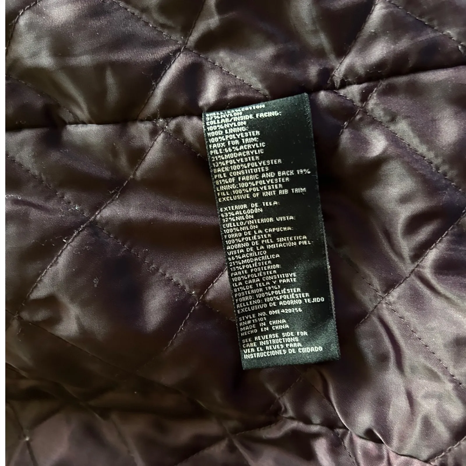 1‎ Madison Expedition Women's Parka Hooded Faux Fur Trim Winter Coat Purple Size M - Image 9