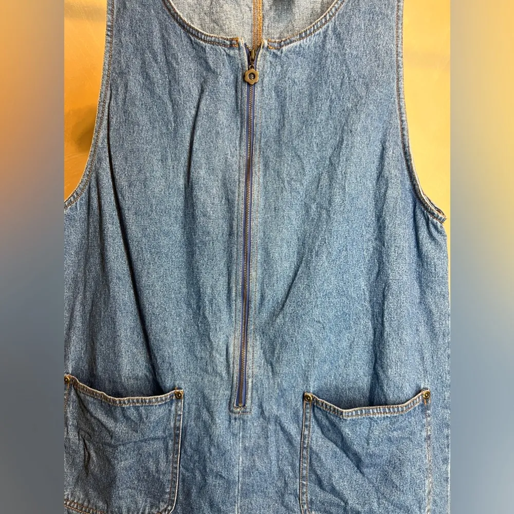 ERIKA & CO. Womens Western Fringe Denim 1/2 Zip Dress W/Pockets 100% Cotton|Sz:M Blue Size M - Image 12
