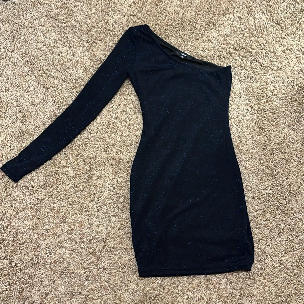 Lulus Starry Nights Midnight Blue Long Sleeve One - Image 2