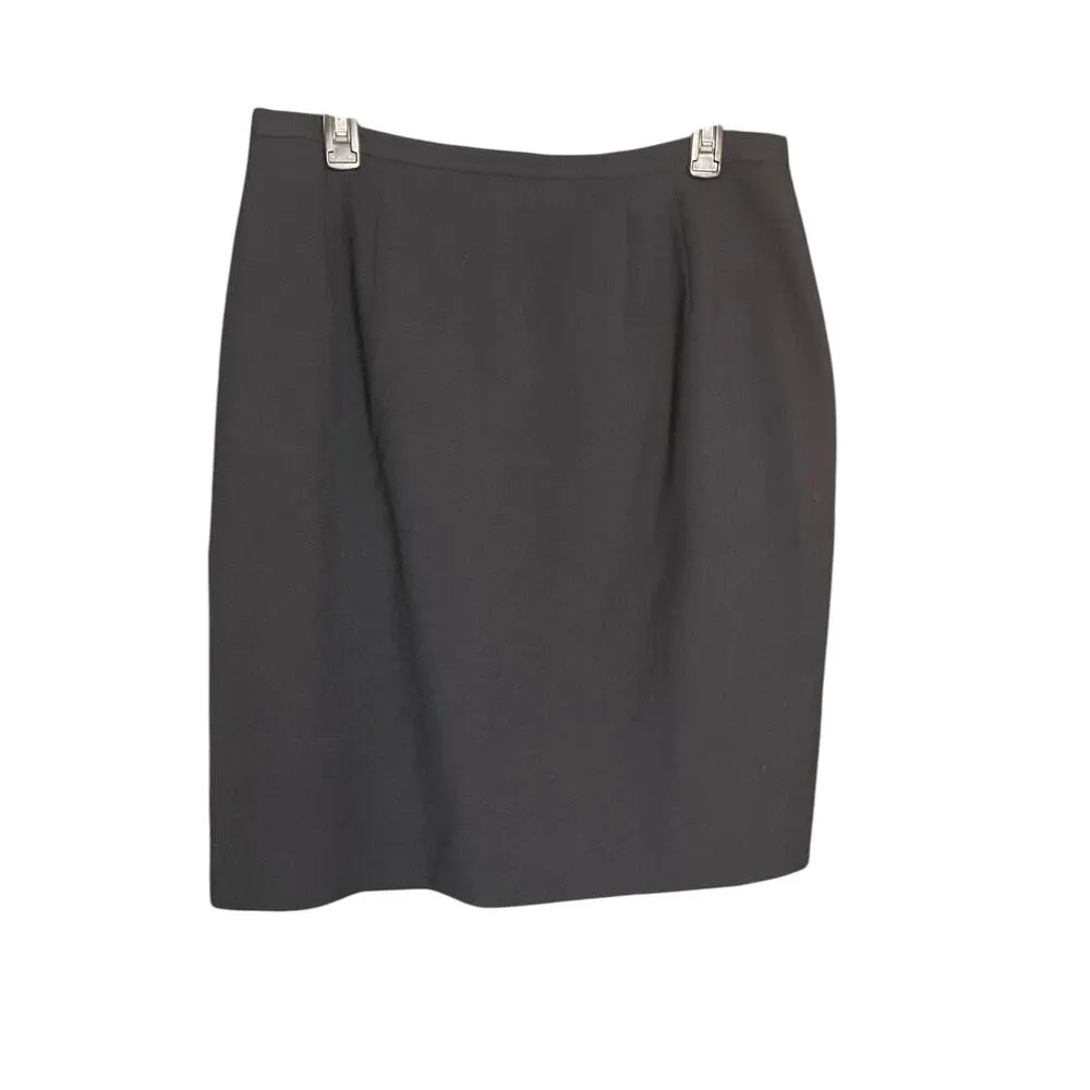 Vintage M.T. Morgan Taylor Studio Black Wool Skirt Size 16 Excellent Condition - Image 2