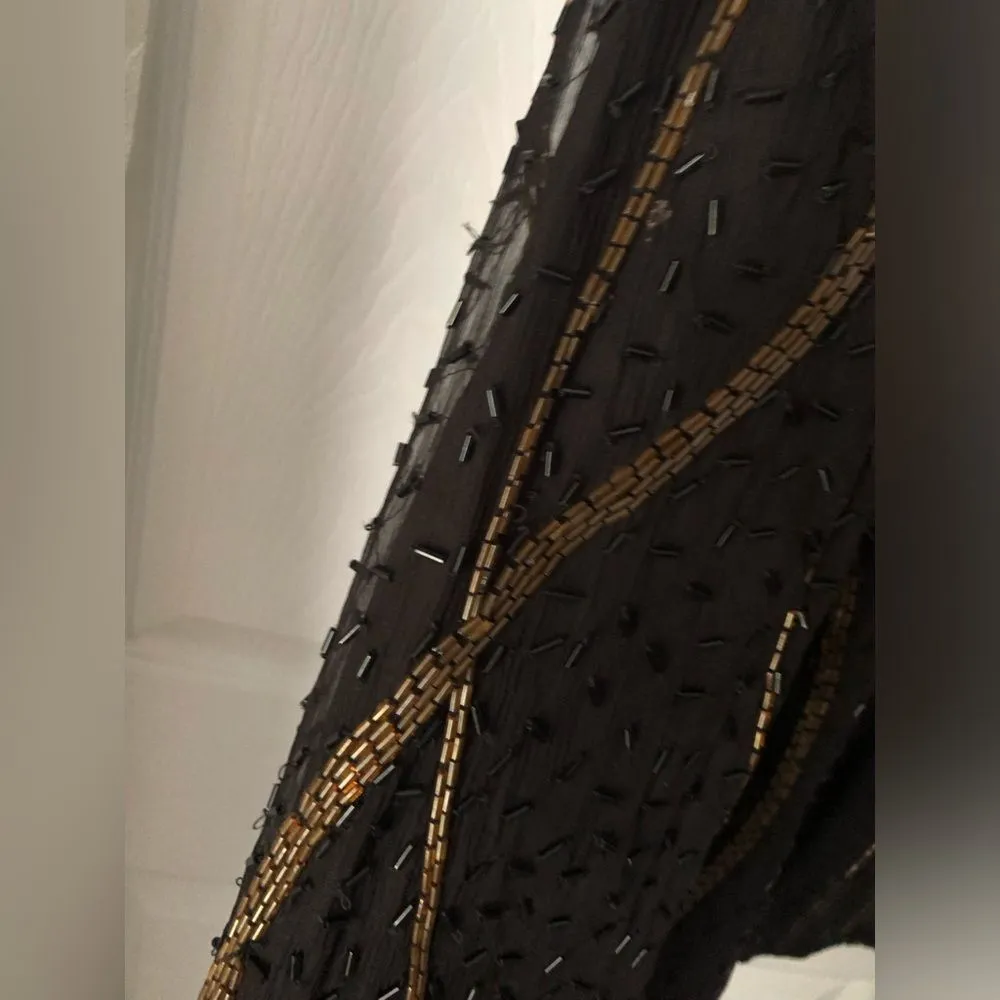 AMERICAN NIGHT Women's Vintage Beaded 100% natural Silk Evening Jacket XL 12 - Image 7