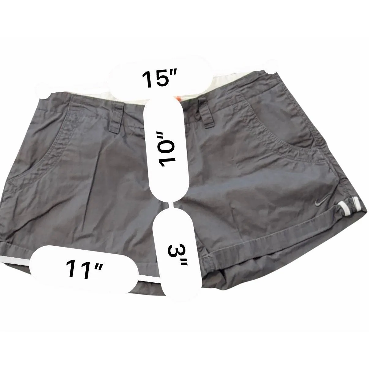 NIKE FABRIC LOGO EMBROIDERED JUNIOR SHORTS SIZE M - Image 5