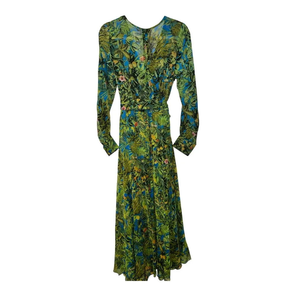 Spy Zone Exchange Women Floral Print Belted Maxi Dress Multicolor Size Large NWT Green - Image 6