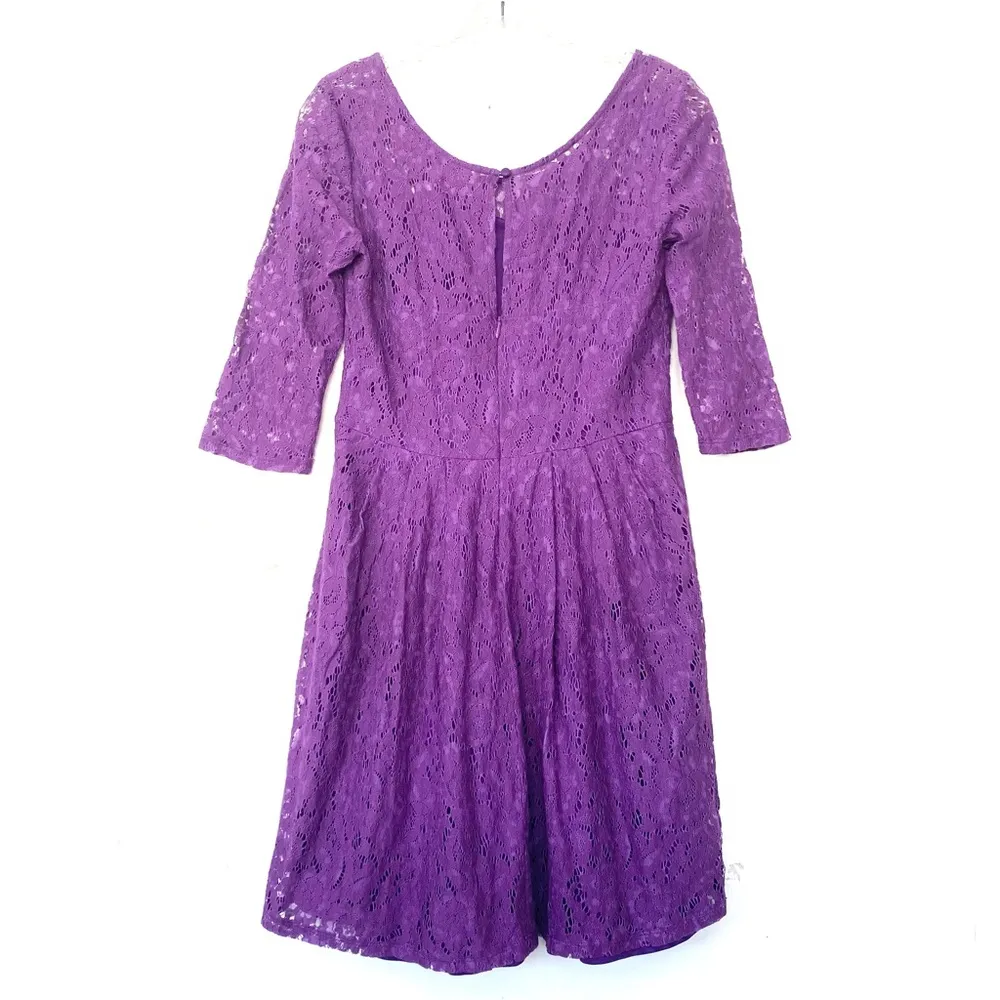 Betsey Johnson plum purple lace dress size XS - Image 3