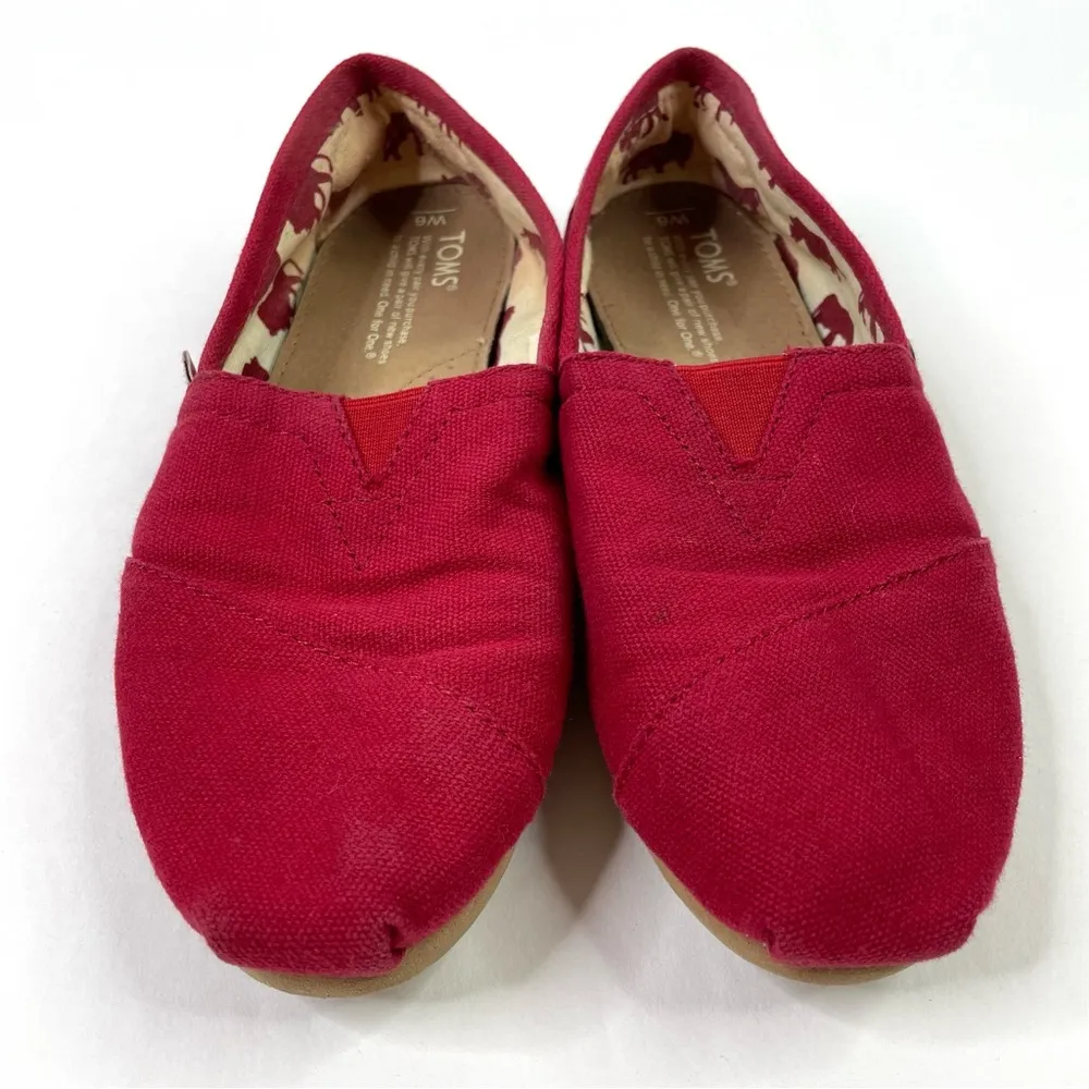 TOMS Red Canvas Espadrille Loafers - Image 4